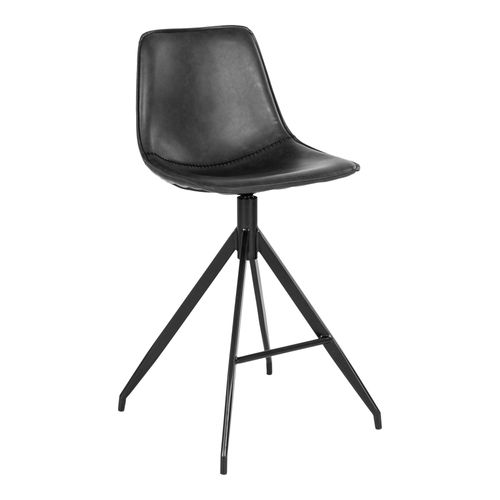Tabouret De Bar Noir Avec Couture (lot De 2) Amsterdam