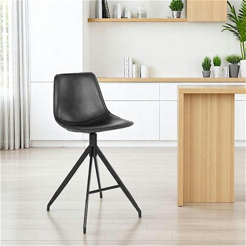 Tabouret De Bar Noir Avec Couture (lot De 2) Amsterdam