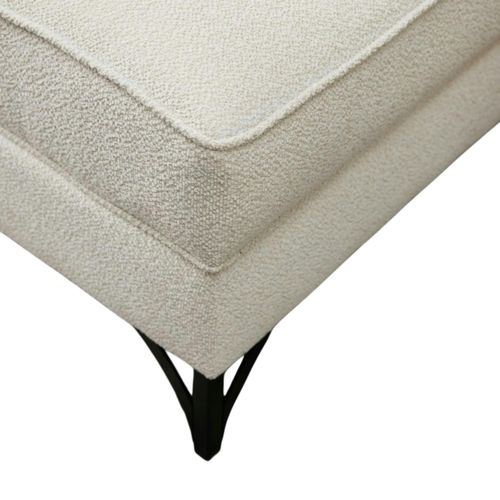 Canapé D'angle Blanc Crème, Pieds Noirs (côté Gauche) Neolia