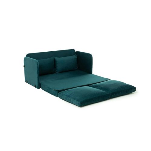 Canapé-lit D'appoint En Tissu Bleu Lagon, 2 Personnes Oruro