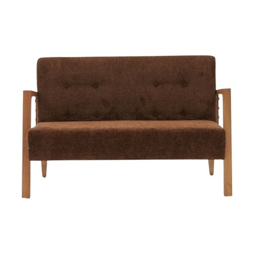 Canapé 2 Places Compact Marron Moderne 124 Cm Kos