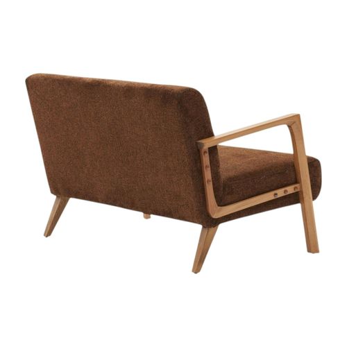 Canapé 2 Places Compact Marron Moderne 124 Cm Kos