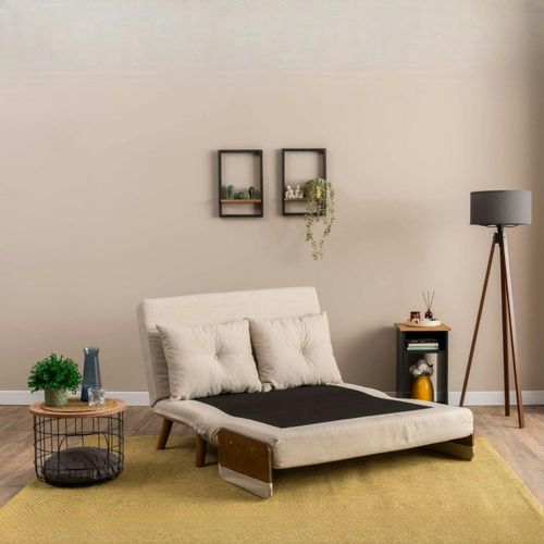 Canapé-lit D'appoint En Velours Écru, 2 Places Loja