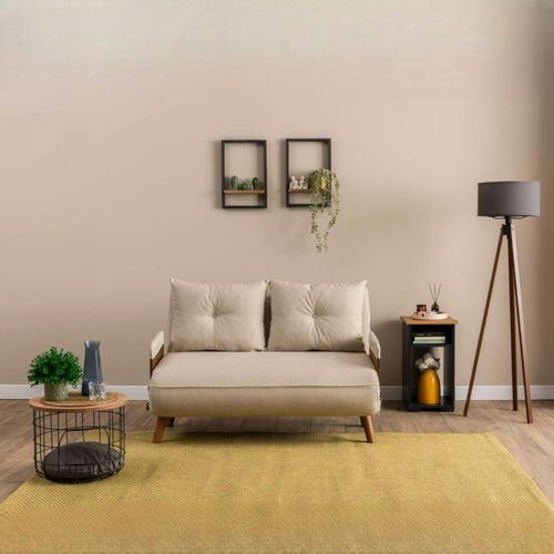 Canapé-lit D'appoint En Velours Écru, 2 Places Loja