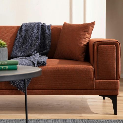 Canapé 2 Places Rouille, Accoudoirs Matelassés 170 Cm Lucca