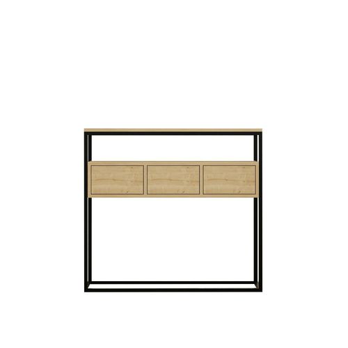 Console D'entrée Avec Rangement, Effet Bois Clair Jena