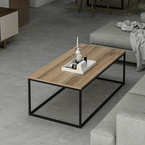 Table Basse Rectangulaire Minimaliste Effet Noyer Jena