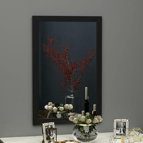 Miroir Rectangulaire Mural Avec Cadre Noir 75 Cm Cody