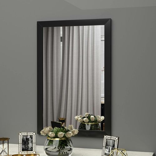 Miroir Rectangulaire Mural Avec Cadre Noir 75 Cm Cody