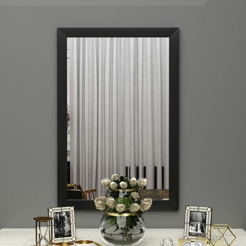 Miroir Rectangulaire Mural Avec Cadre Noir 75 Cm Cody