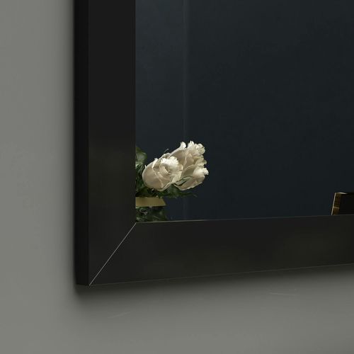 Miroir Rectangulaire Mural Avec Cadre Noir 75 Cm Cody