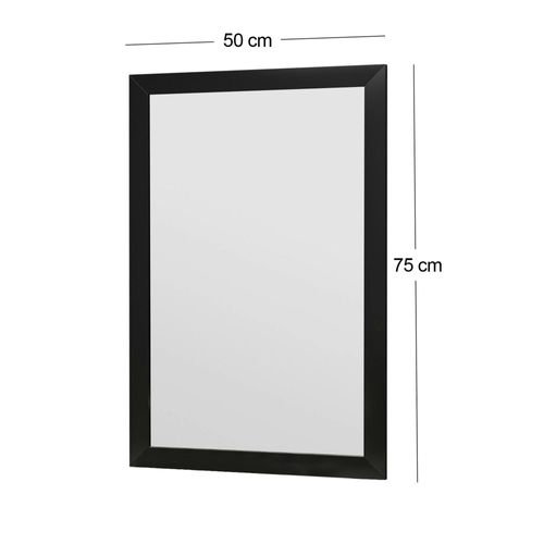 Miroir Rectangulaire Mural Avec Cadre Noir 75 Cm Cody