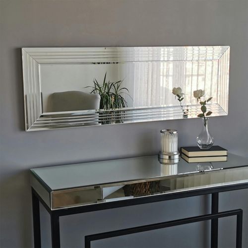 Miroir Horizontal Moderne Chic - Cadre Rainuré 120 Cm Cody