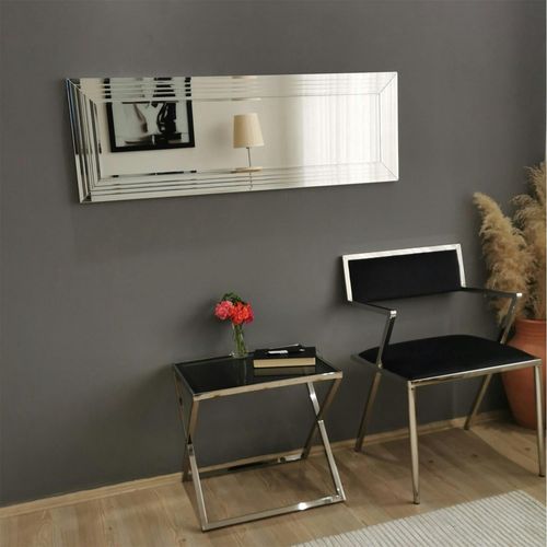 Miroir Horizontal Moderne Chic - Cadre Rainuré 120 Cm Cody
