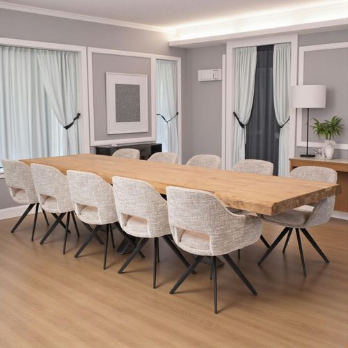 Table à Manger Extensible Bois Massif 240/340 Cm Melbourne