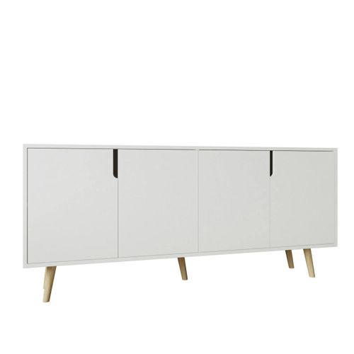 Buffet De Salle à Manger Blanc à Poignées Intégrées Marfa