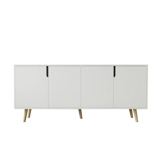 Buffet De Salle à Manger Blanc à Poignées Intégrées Marfa