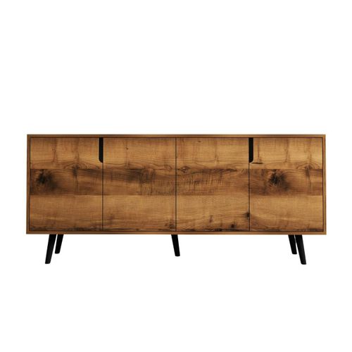 Buffet Salle à Manger Moderne 4 Portes Effet Noyer Marfa