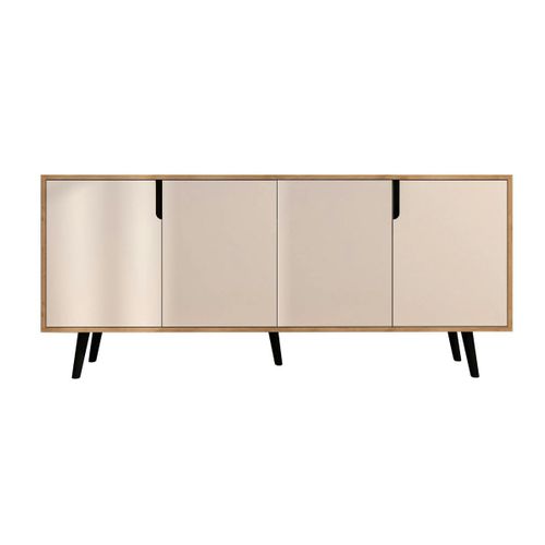 Buffet Salle à Manger 4 Portes Blanches Et Effet Bois Marfa