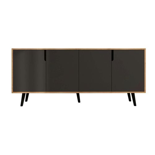 Buffet Salle à Manger 4 Portes Grises Et Effet Bois Marfa