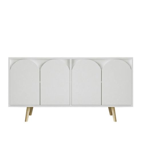 Buffet Salle à Manger Blanc 4 Portes Courbes Varen
