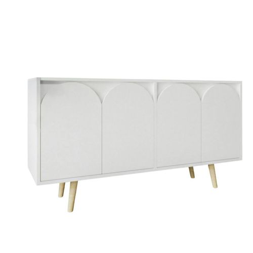 Buffet Salle à Manger Blanc 4 Portes Courbes Varen
