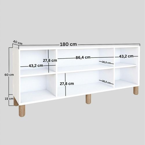 Buffet Salle à Manger Blanc Moderne, 4 Portes Cannage Varen