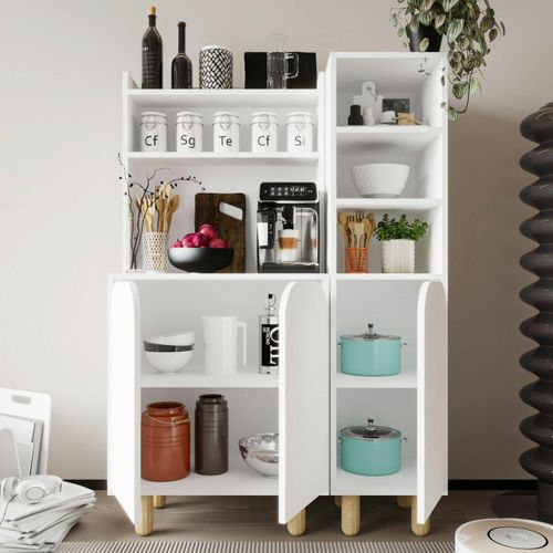 Vaisselier De Cuisine Blanc 3 Portes Courbes Varen