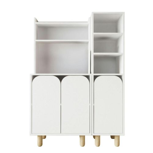 Vaisselier De Cuisine Blanc 3 Portes Courbes Varen