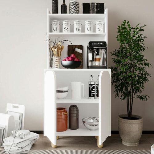 Vaisselier De Cuisine Blanc 2 Portes Courbes Varen