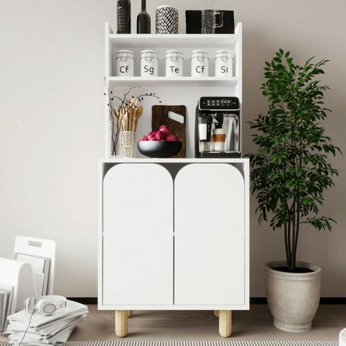 Vaisselier De Cuisine Blanc 2 Portes Courbes Varen