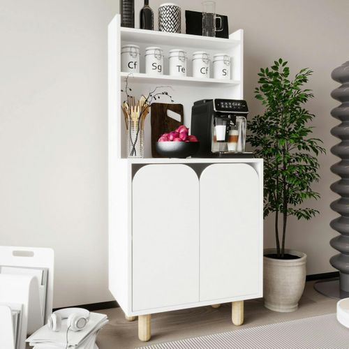 Vaisselier De Cuisine Blanc 2 Portes Courbes Varen