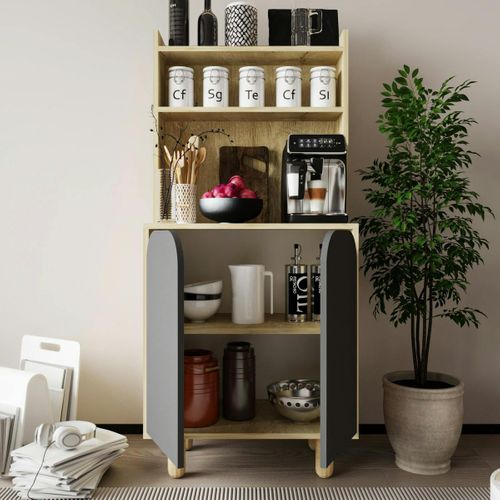 Vaisselier De Cuisine 2 Portes Courbes Grises Varen