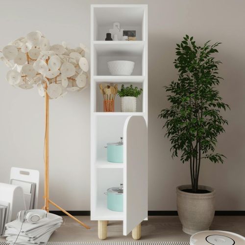 Colonne De Rangement Blanche, 1 Porte Courbe Varen