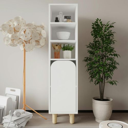 Colonne De Rangement Blanche, 1 Porte Courbe Varen