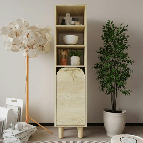 Colonne De Rangement Effet Bois, 1 Porte Courbe Varen