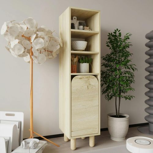 Colonne De Rangement Effet Bois, 1 Porte Courbe Varen