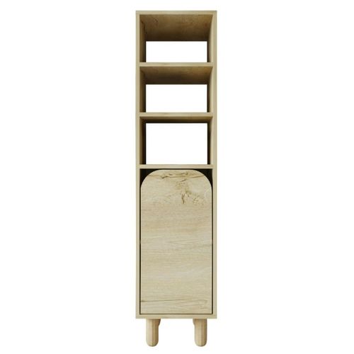 Colonne De Rangement Effet Bois, 1 Porte Courbe Varen
