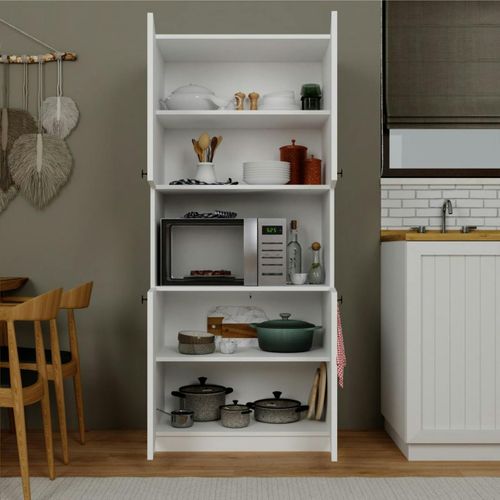 Vaisselier De Cuisine Blanc 4 Portes 1 Niche Rangement Varen