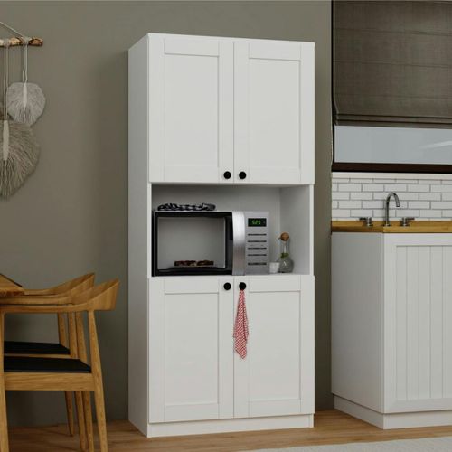 Vaisselier De Cuisine Blanc 4 Portes 1 Niche Rangement Varen