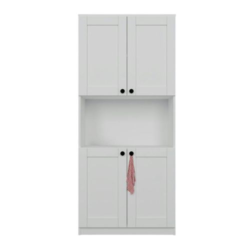 Vaisselier De Cuisine Blanc 4 Portes 1 Niche Rangement Varen