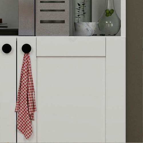 Vaisselier De Cuisine Blanc 4 Portes 1 Niche Rangement Varen