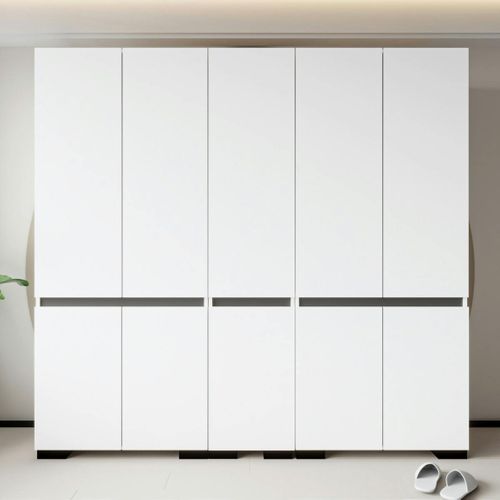 Dressing Double Blanc, 5 Portes Et 3 Tringles Byron