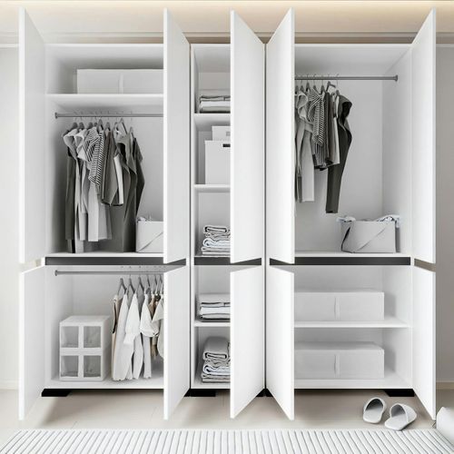 Dressing Double Blanc, 5 Portes Et 3 Tringles Byron