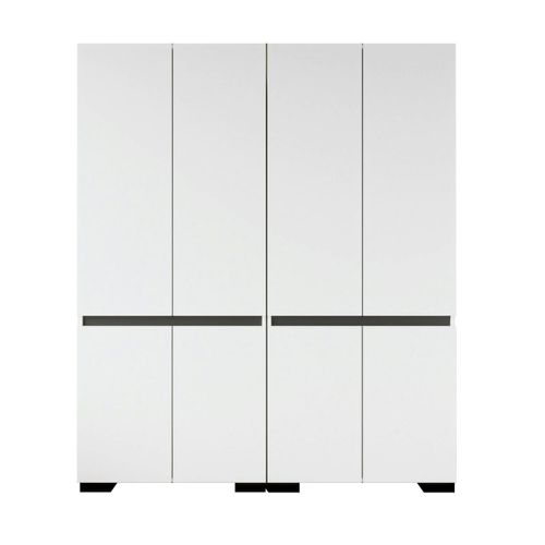 Dressing Double Blanc, 4 Portes Et 3 Tringles Byron