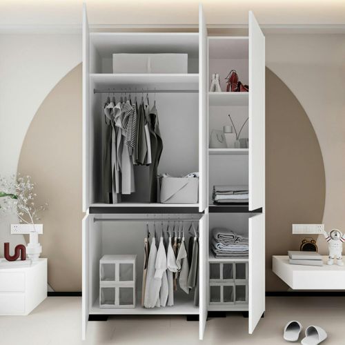 Armoire Penderie Blanche, 3 Portes 2 Tringles Byron