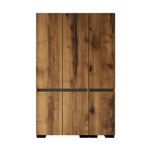 Armoire Penderie 3 Portes Effet Noyer, 1 Tringle Byron