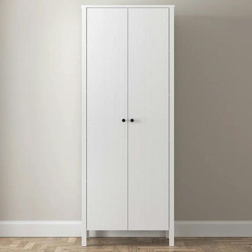 Armoire Étroite Blanche 2 Portes, 10 Étagères Byron