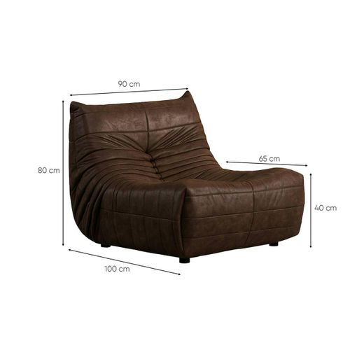 Fauteuil Lounge Marron Plissé Sans Accoudoirs Arven