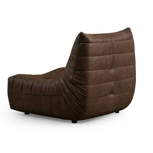Fauteuil Lounge Marron Plissé Sans Accoudoirs Arven